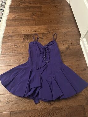 Dolls Kill Purple Lace-Up Mini Dress